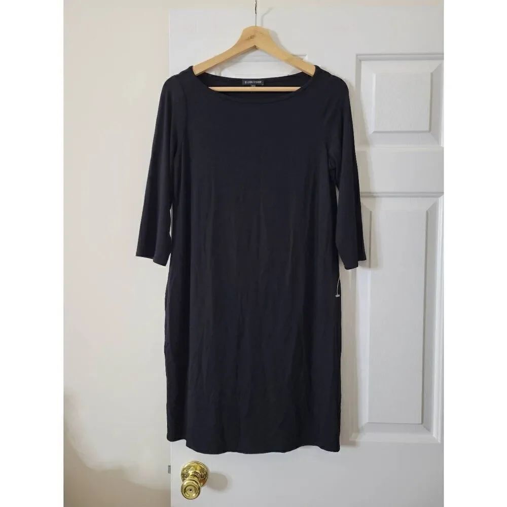 Eileen fisher black mini dress S